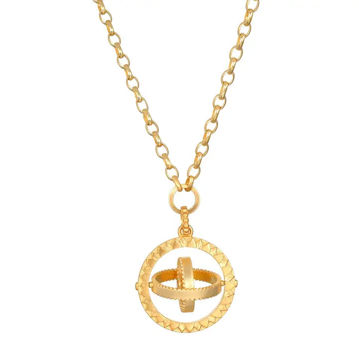 Infinite Devotion White Topaz Spinner Mandala Necklace