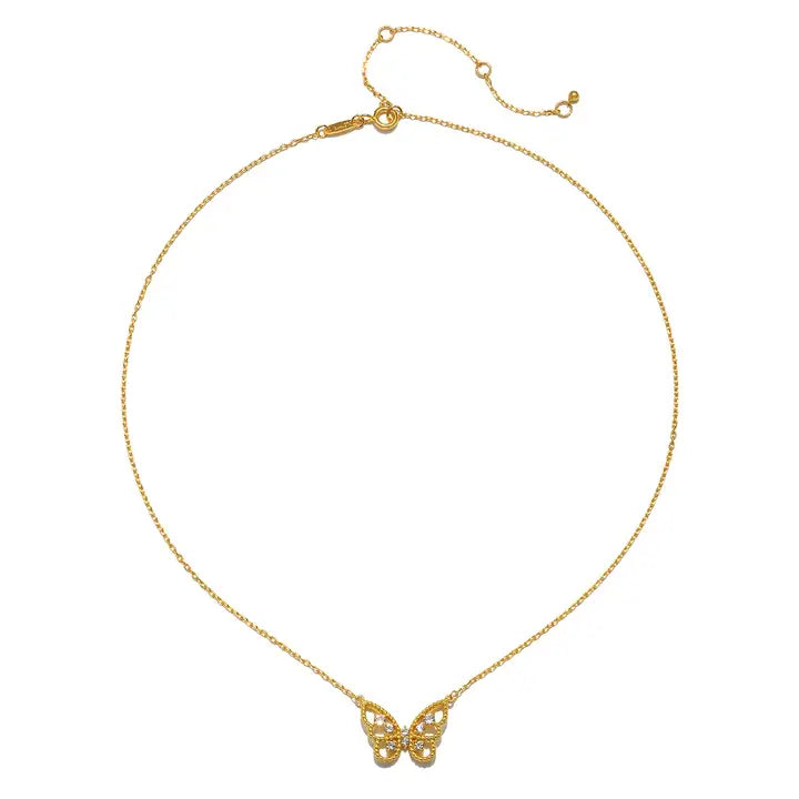 Enduring Hope White Topaz Butterfly Necklace