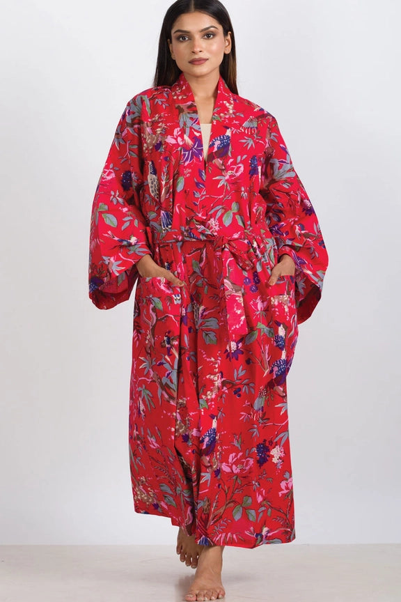 Rani Kimono Robe- Red Bird