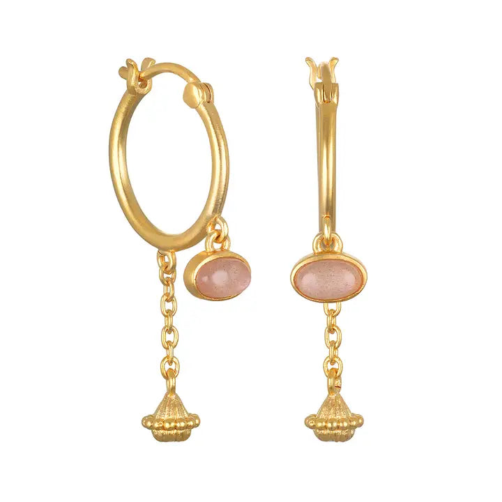 Peach Moonstone Huggies