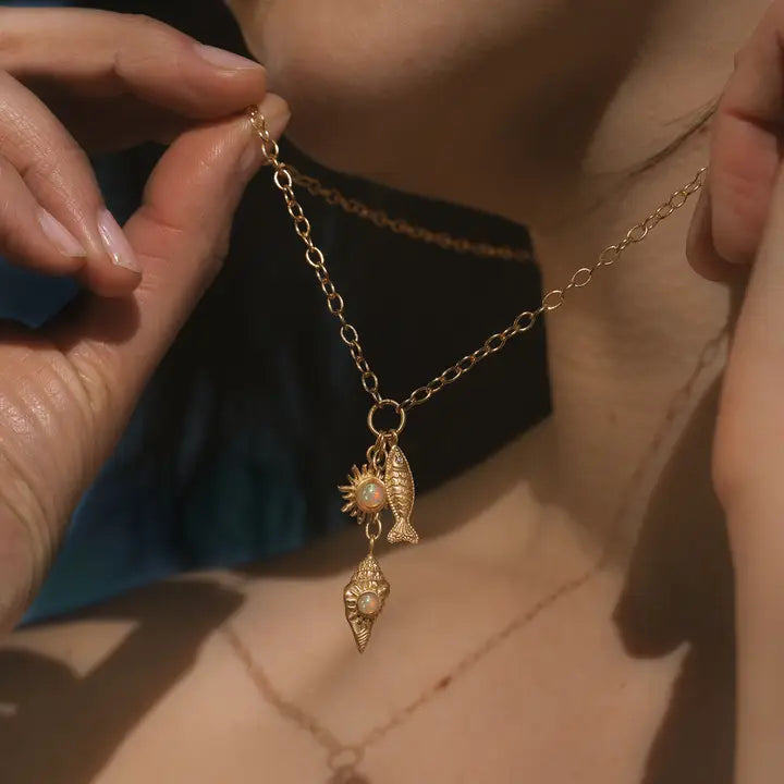 Healing Light Ocean Charm Necklace