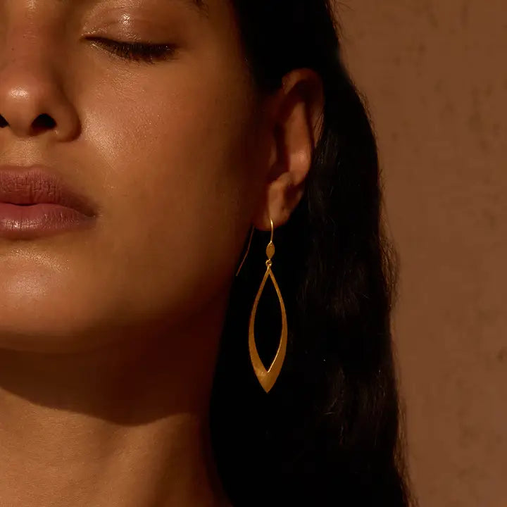 Emerging Beauty Gold Lotus Petal Earrings