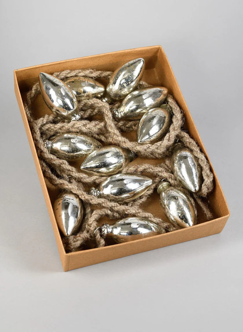 Silver Ornament Bulb Rope Garland