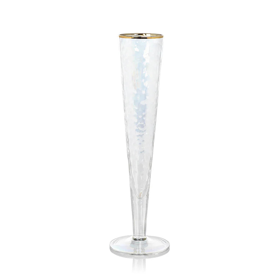 Aperitivo Champagne Flute Luster w/. Gold Rim