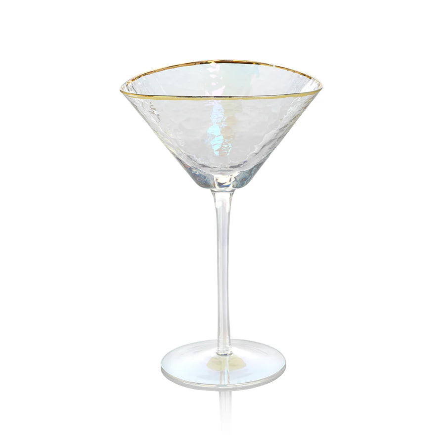 Aperitivo Triangular Martini Glass - Luster w/. Gold Rim