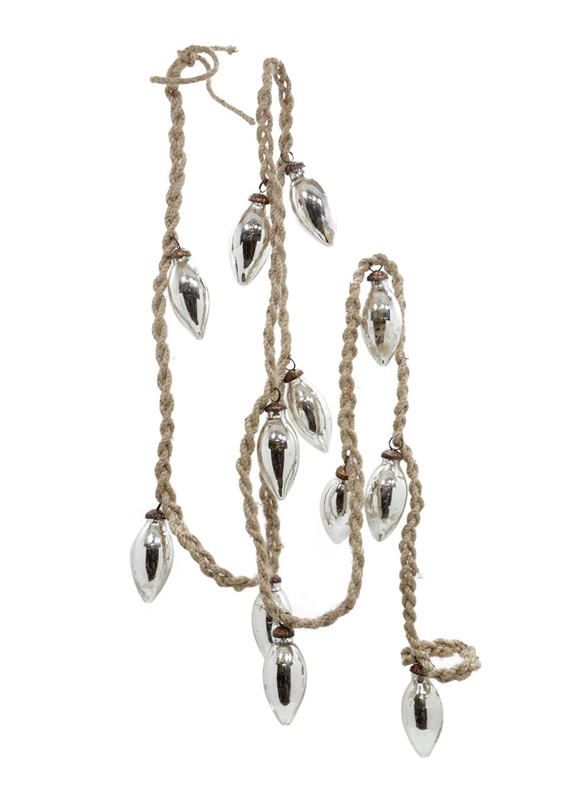 Silver Ornament Bulb Rope Garland