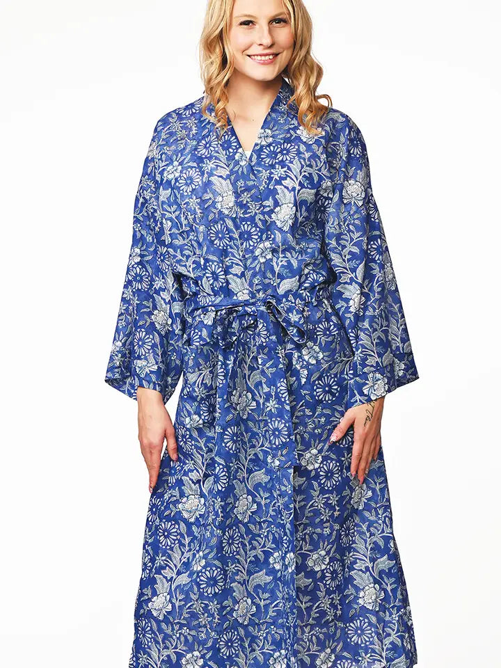 Lalita Block Print Kimono Robe