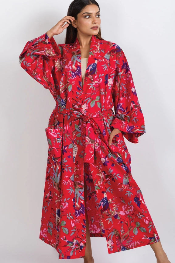 Rani Kimono Robe- Red Bird