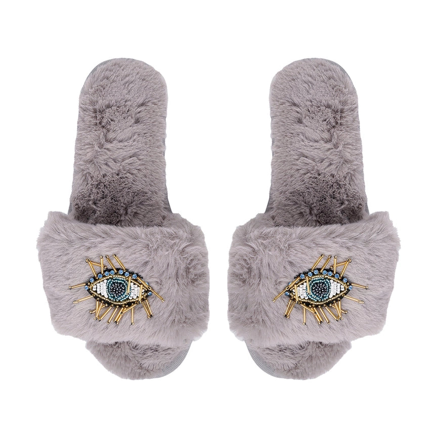 Don't Look Down Slippers Grey