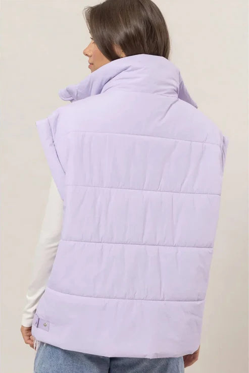 Lavender Quilted Puffer Vest