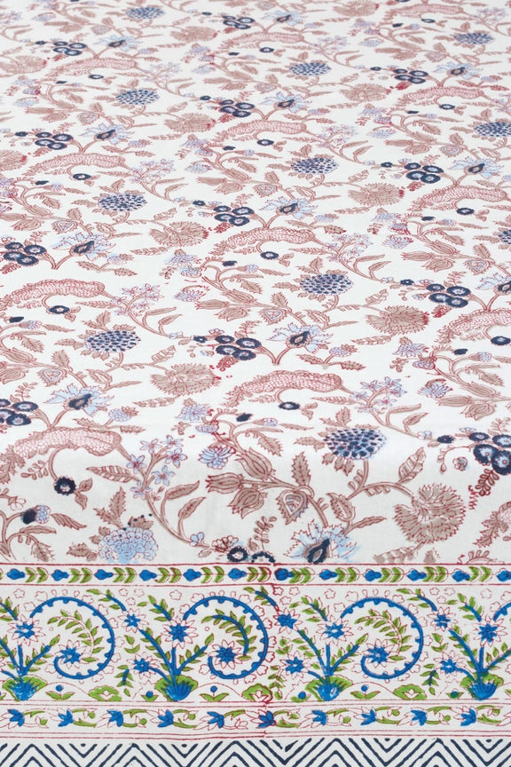 Navy & Mauve Floral Tablecloth