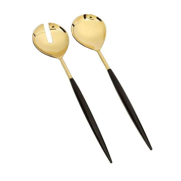 Black and Gold Salad Servers