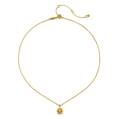 New Day White Topaz Sun Necklace