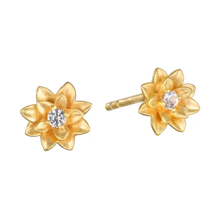 Soul Renewal Gold Lotus Earrings