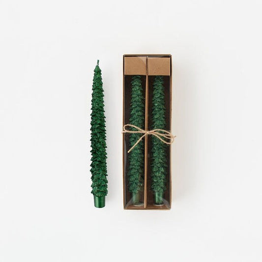 Glistening Green Tree Taper Candle