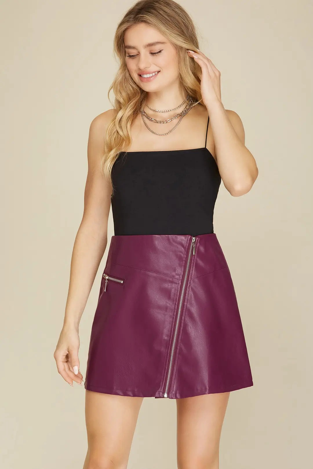 Madison Faux Leather Mini Skirt
