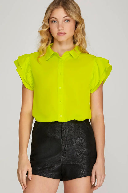 Harlow Flutter Sleeve Top