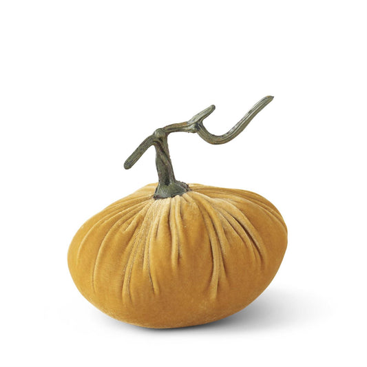 Yellow Velvet Stuffed Pumpkin