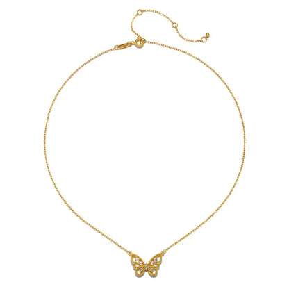 Enduring Hope White Topaz Butterfly Necklace