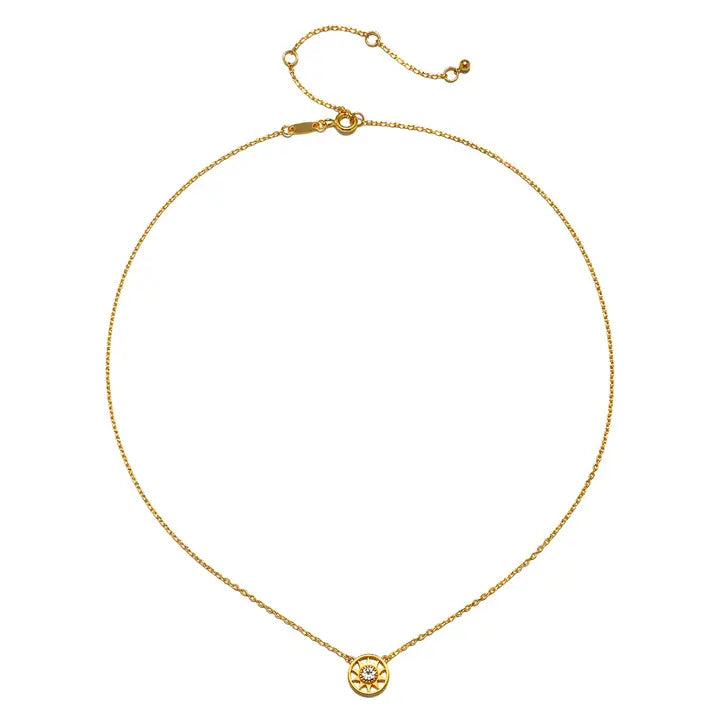 New Day White Topaz Sun Necklace