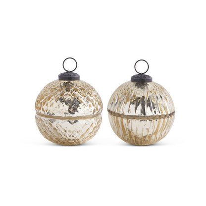 Mercury Glass Lidded Candle Ornament