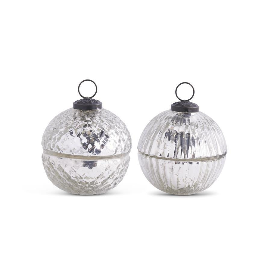 Mercury Glass Lidded Candle Ornament