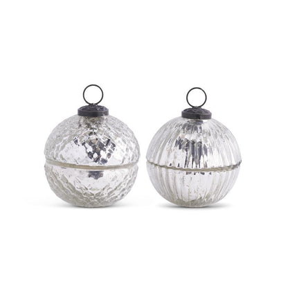 Mercury Glass Lidded Candle Ornament