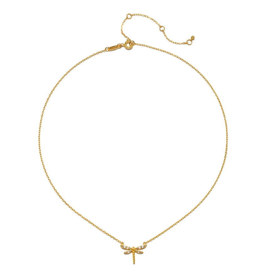 Transforming Spirit White Topaz Dragonfly Necklace