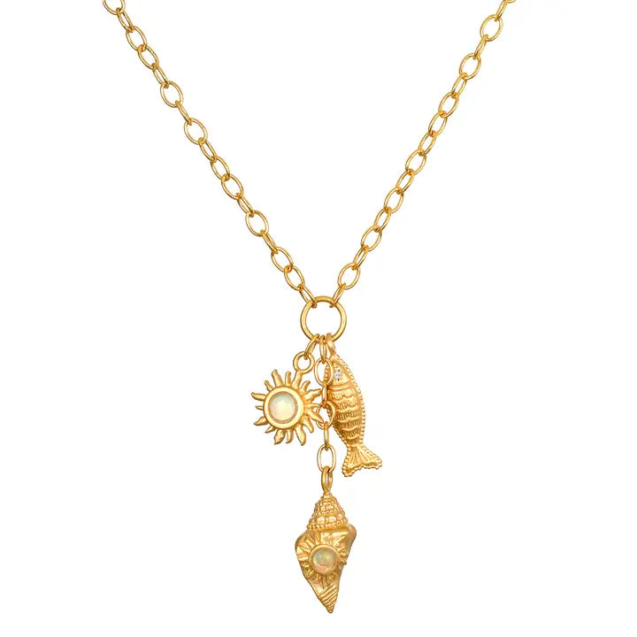 Healing Light Ocean Charm Necklace