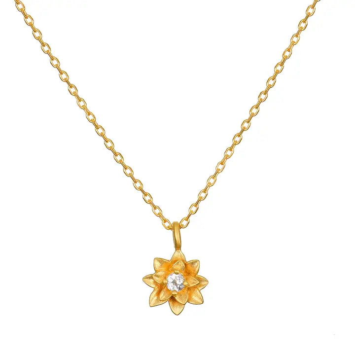 New Day White Topaz Sun Necklace