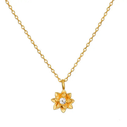 New Day White Topaz Sun Necklace