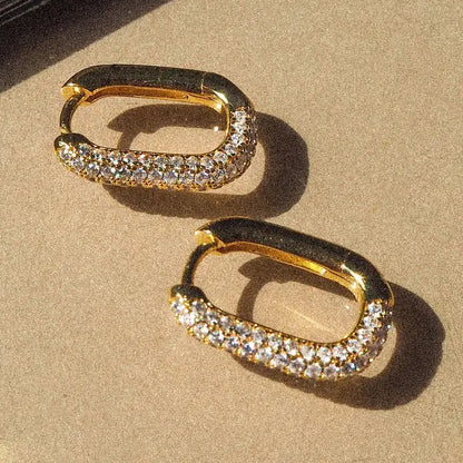 Pave Chain Link Huggies