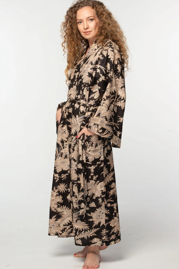 Rani Kimono Robe- Golden Floral