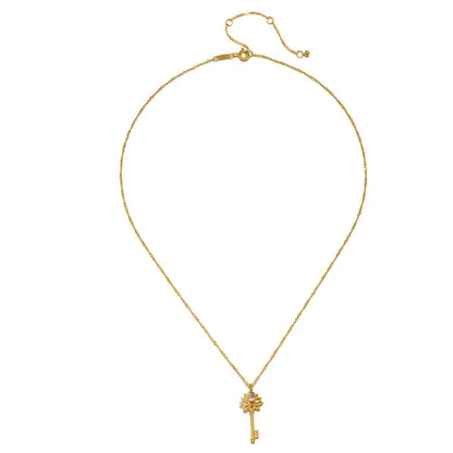 Key to My Heart White Topaz Key Necklace