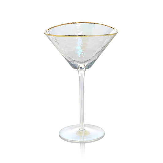 Aperitivo Triangular Martini Glass - Luster w/. Gold Rim