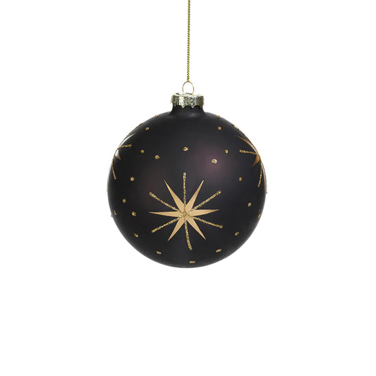 Gold and Black Star Design Ornament