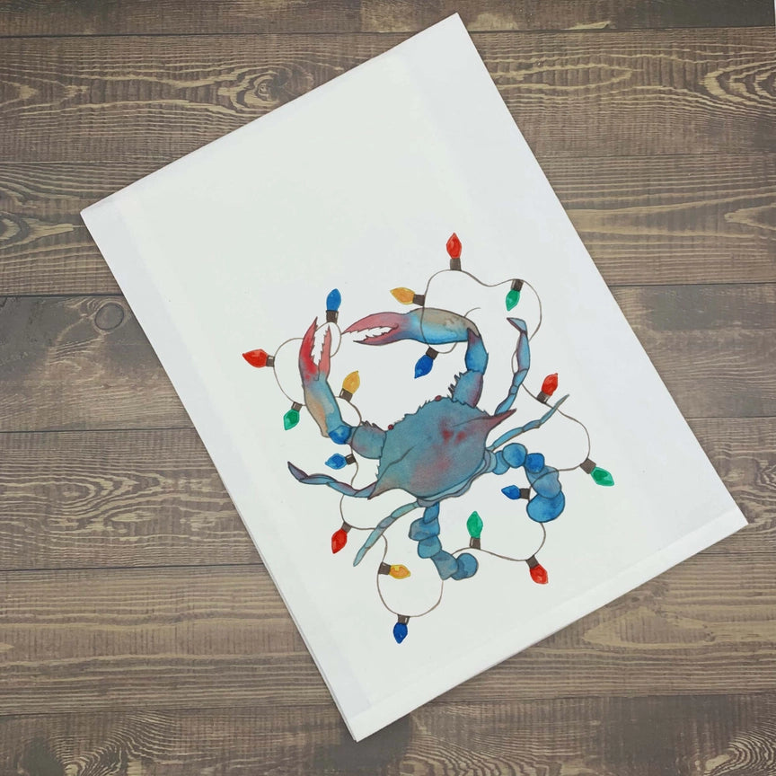 Christmas Crab Kitchen Towel