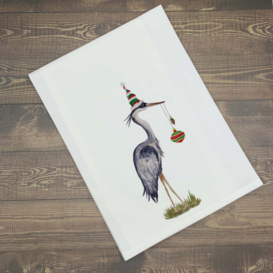 Christmas Heron Kitchen Towel