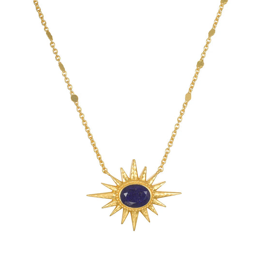 Illuminated Within Starburst Lapis Necklace