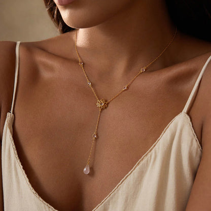 Transformed by Love Lotus Lariat Necklace