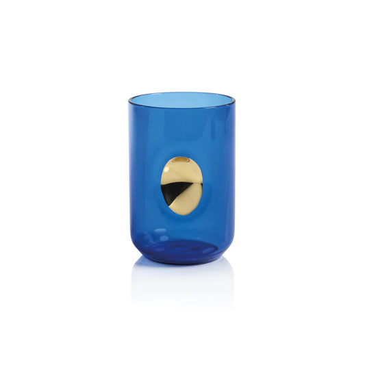 Cobalt Blue Aperitivo Tumbler with Gold Accent