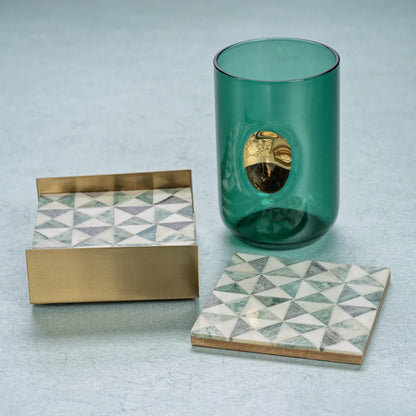 Emerald Teal Aperitivo Tumbler with Gold Accent