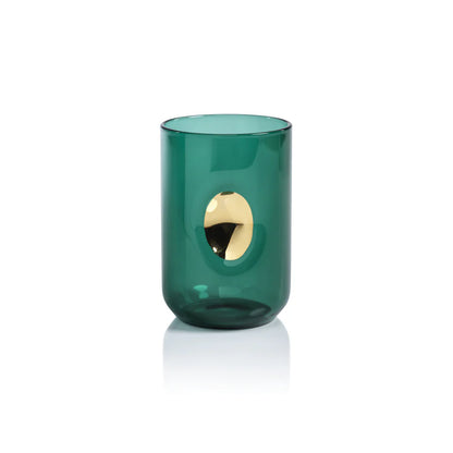 Emerald Teal Aperitivo Tumbler with Gold Accent