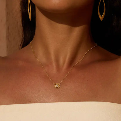 New Day White Topaz Sun Necklace