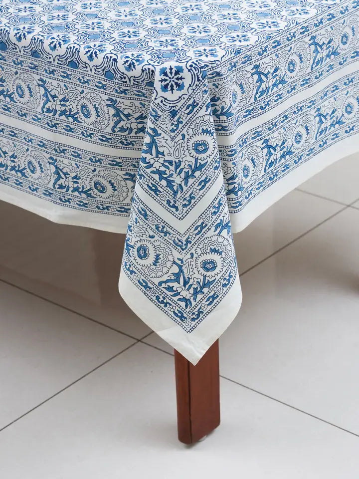 Blue Floral Tablecloth