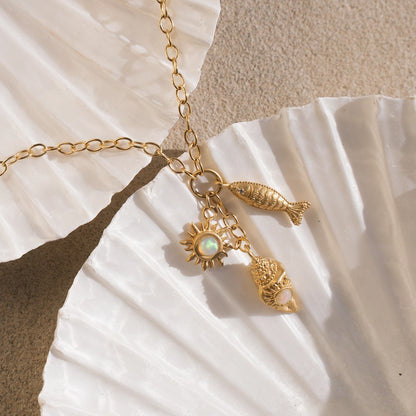 Healing Light Ocean Charm Necklace
