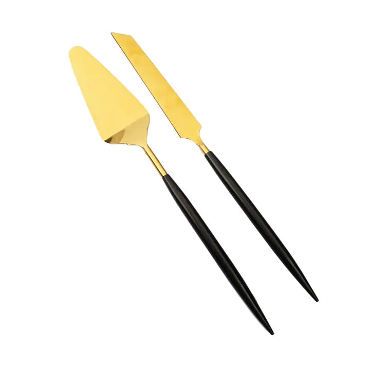 Black and Gold Cake Servers