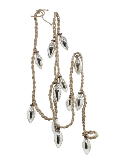 Silver Ornament Bulb Rope Garland