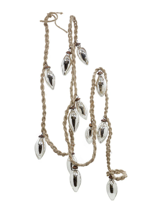 Silver Ornament Bulb Rope Garland