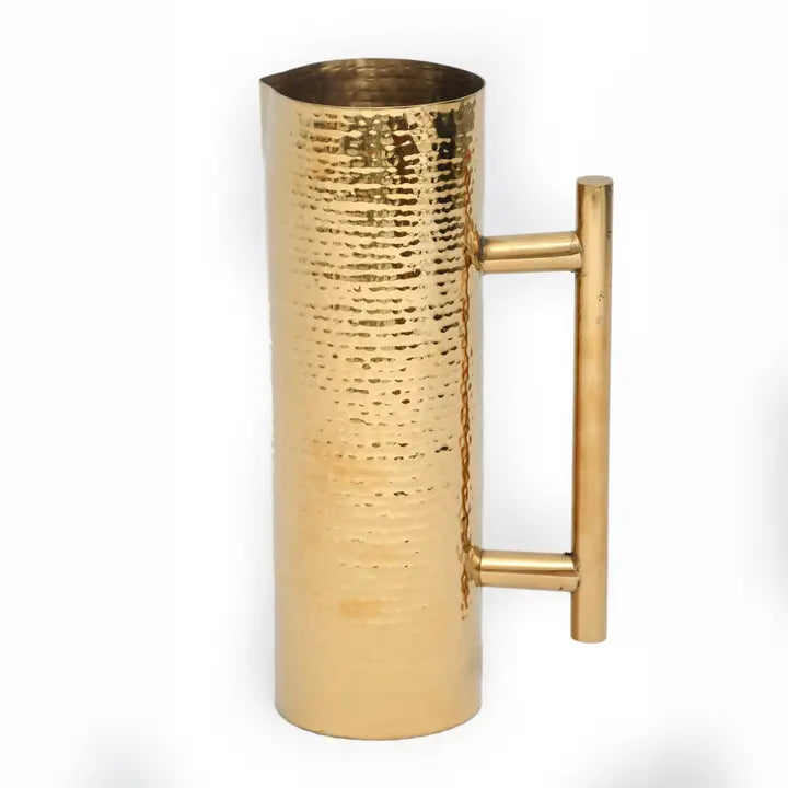 Steel Gold Hammered Pitcher